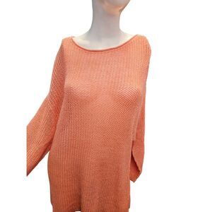 J Jill Coral Orange Sweater Womens Size 2X